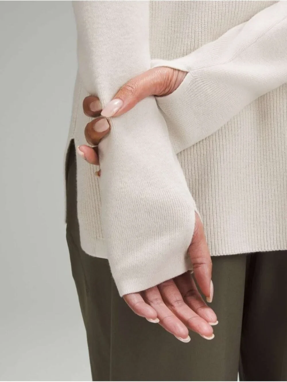 Lululemon Take It All In Cotton-Blend Sweater White Opal